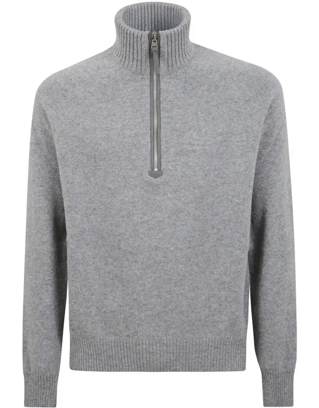 Half-zip High-neck Sweater