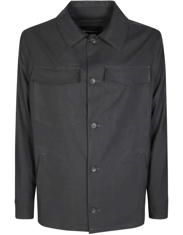 Shirt-jacket Hybrid With Minimalist Design And Button-up Front