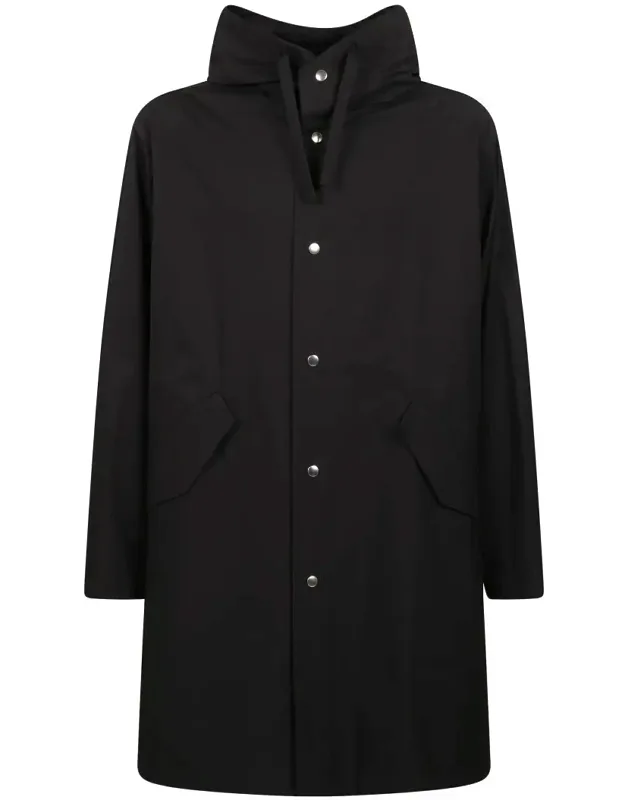 Hooded Parka Jacket With Logo Print