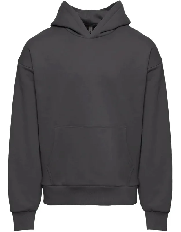 Heavyweight Fleece Hoodie With Front Pocket And Relaxed Fit