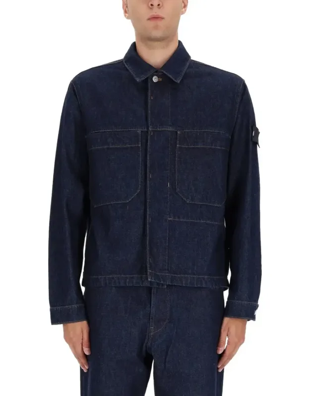 Denim Jacket With Classic Collar