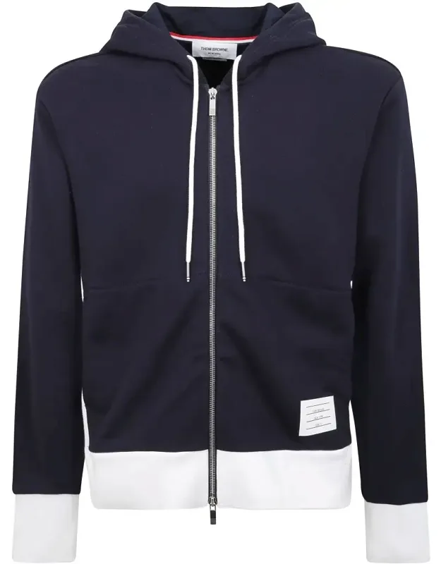 Contrast-side Zip Hoodie