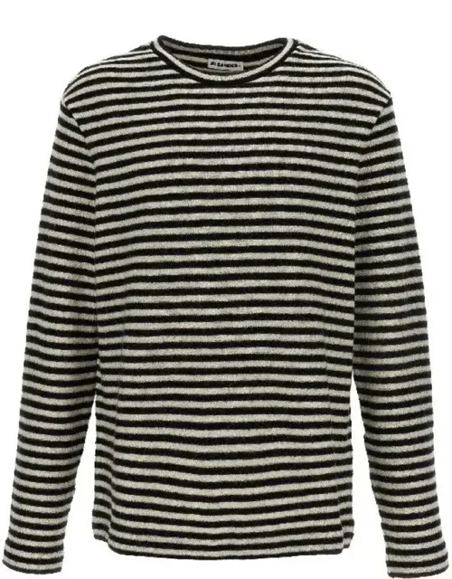 Striped Wool Compact Jersey T-shirt