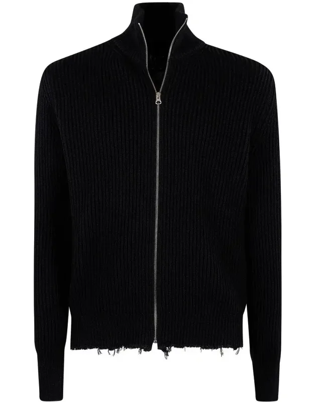 Frayed Zip Sweatshirt