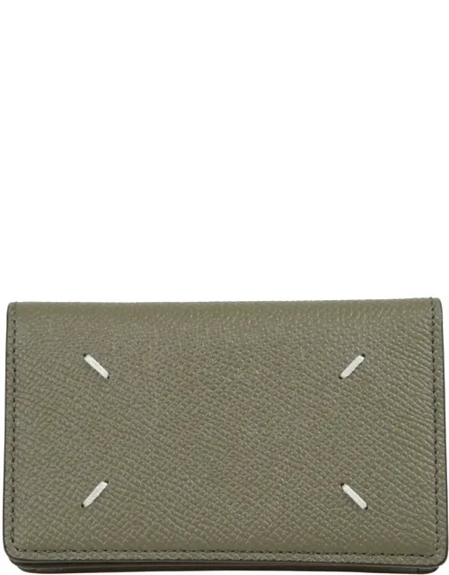 Compact White-stitch Wallet