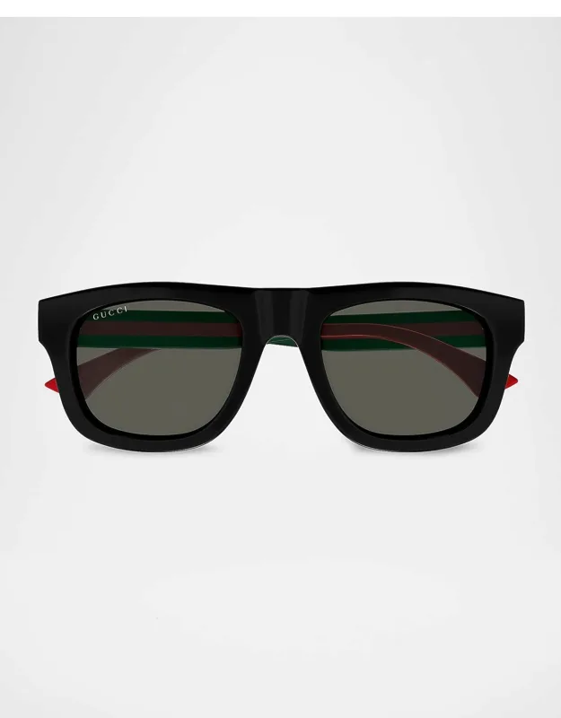 Acetate Square Flat-top Sunglasses