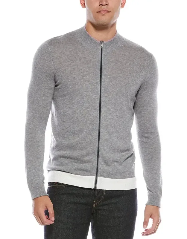 Cotton Special Thread Cashmere-blend Mock Neck Cardigan