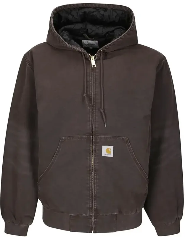Padded Hooded Jacket With Drawstring And Zipper Closure