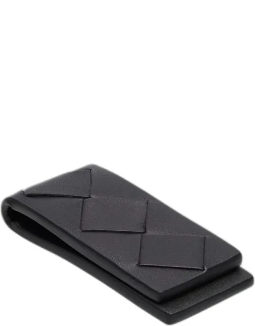 Intrecciato Leather Money Clip