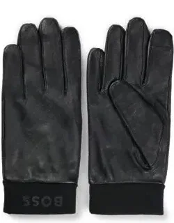 Leather Gloves With Branding And Touchscreen-friendly Fingertips