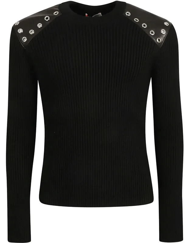Studded Shoulder Sweater