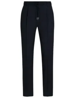 Slim-fit Trousers In A Wool Blend With Silk
