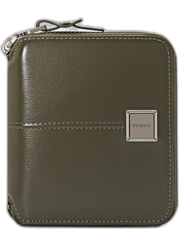 Leather Bi-fold Zipper Wallet