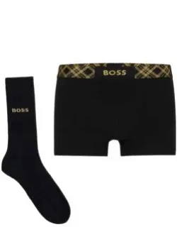 Stretch-cotton Socks And Trunks Set With Sparkly Trims