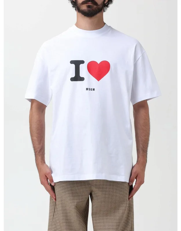 Msgm Cotton T-shirt Casual Style Regular Fit Crew Neckline