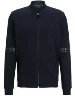 Relaxed-fit Zip-up Sweatshirt With Mirror-effect Stripes