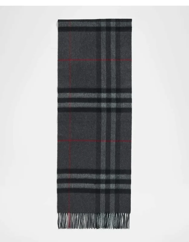 Classic Check Cashmere Fringe Scarf