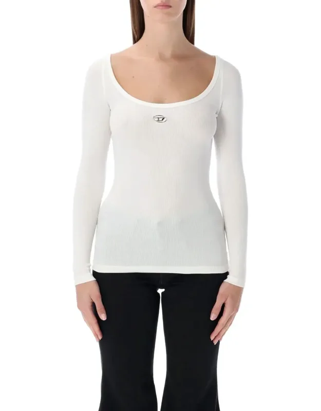 Long-sleeve Ribbed Cotton Top