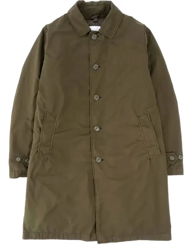 Coat With Long Sleeves And Draped Side Pockets