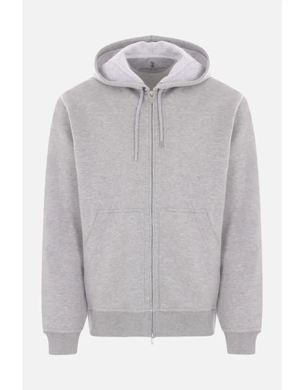 Sweater With Double-slider Zip Closure And Kangaroo Pockets