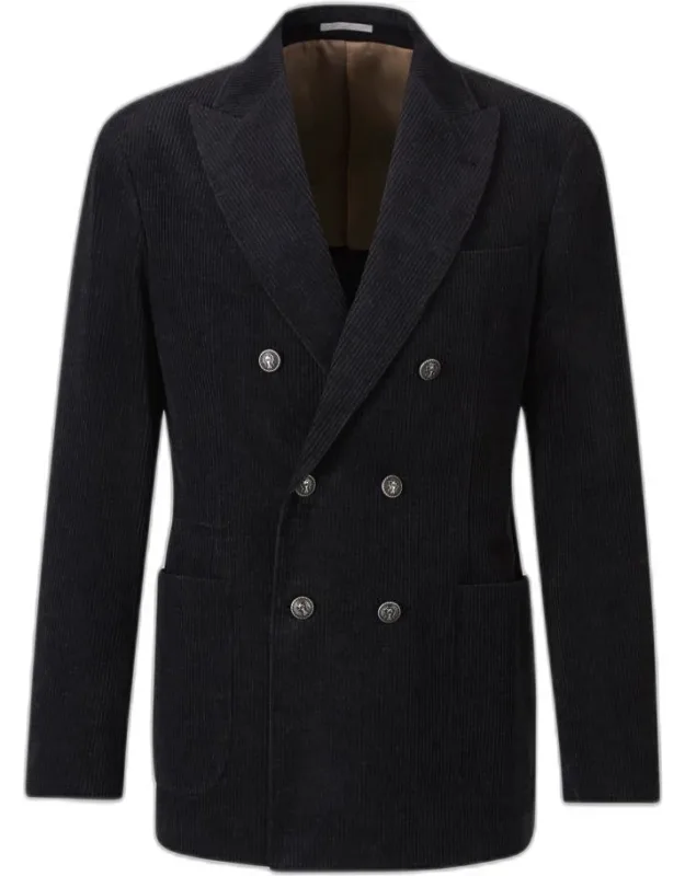 Corduroy Double-breasted Blazer