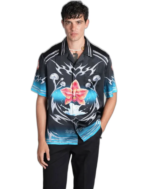 Shirt With Bowling Neck And Frontal Buttons Closure