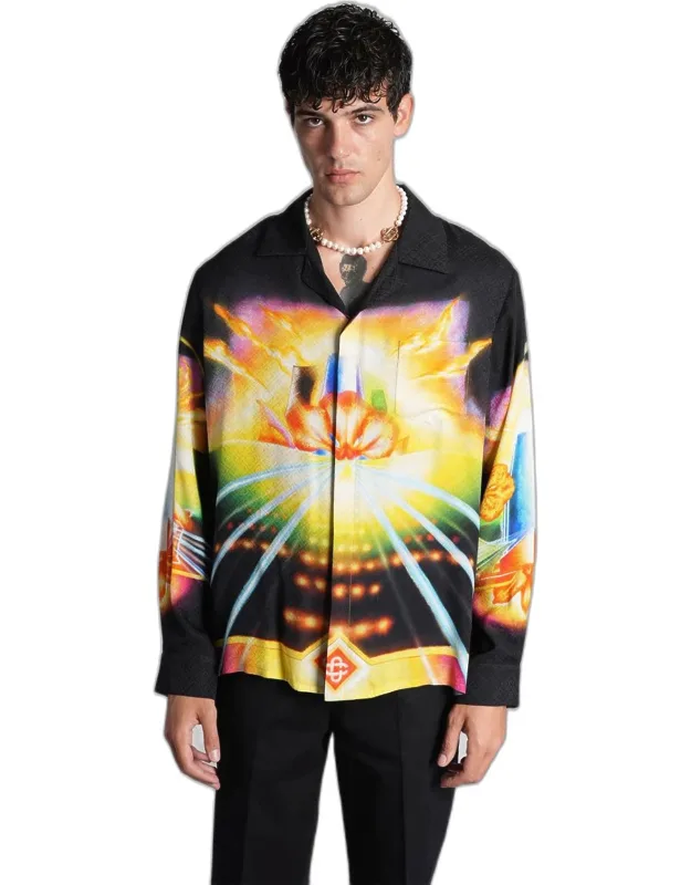 Shirt With Bowling Neck And Long Sleeves