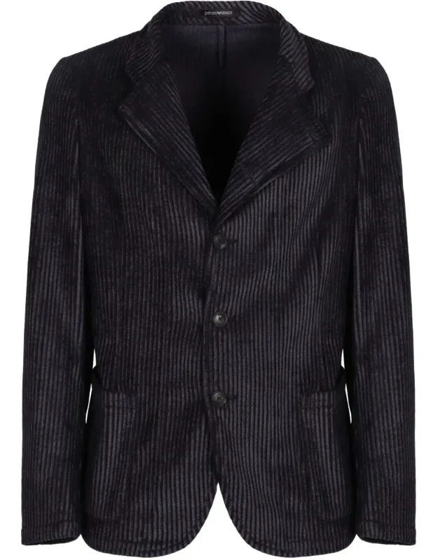 Single-breasted Blazer Jacket With Notched Lapels And Two Pockets