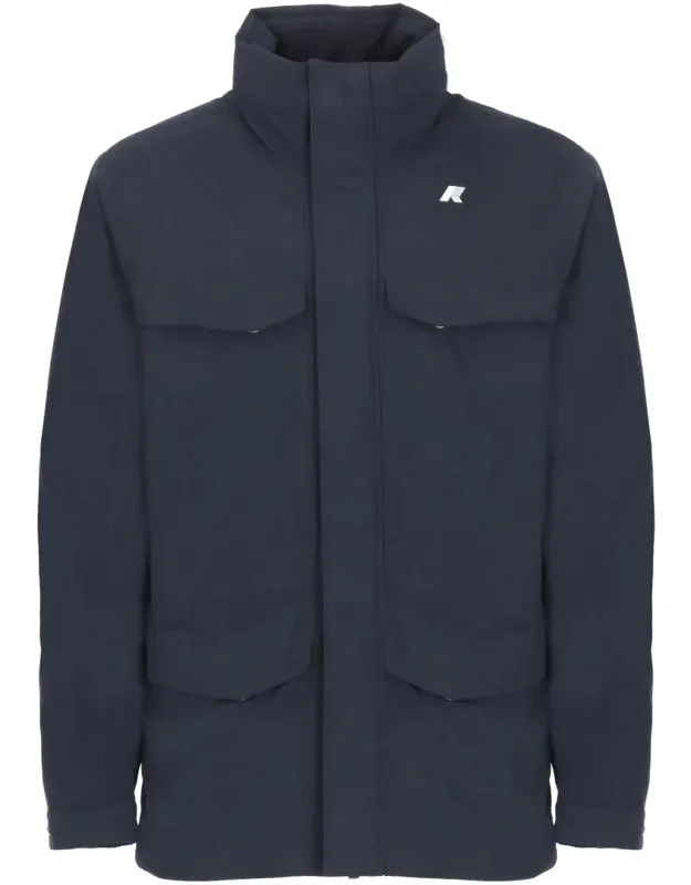 K-way Down Jacket With Hood And Multiple Pockets