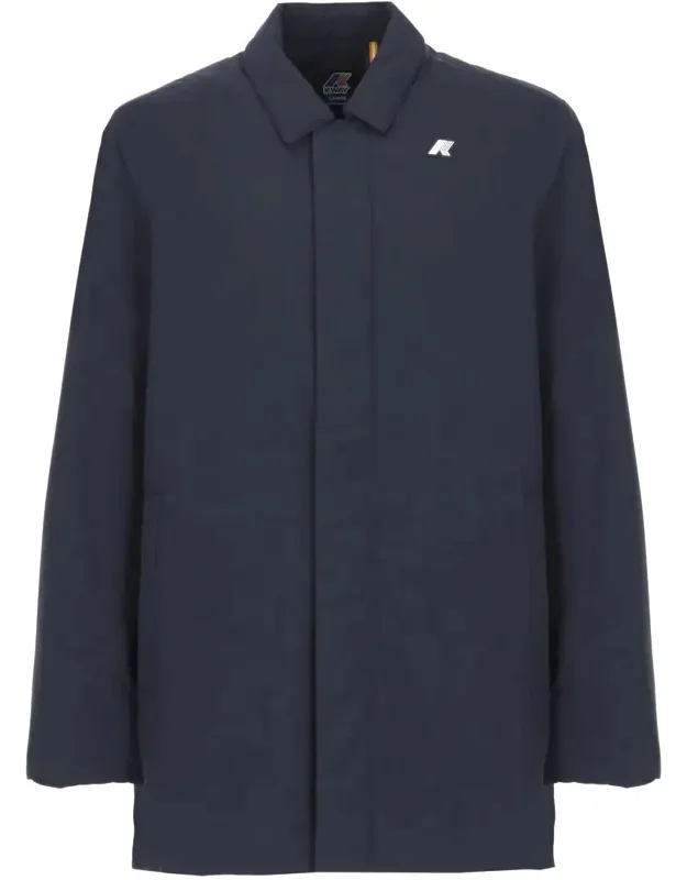 K-way Down Jacket With Front Zip And Button Fastening