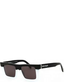 Sunglasses Square Full Rim, Black Grey Frame And Dark Grey Lens Peri109napa0907