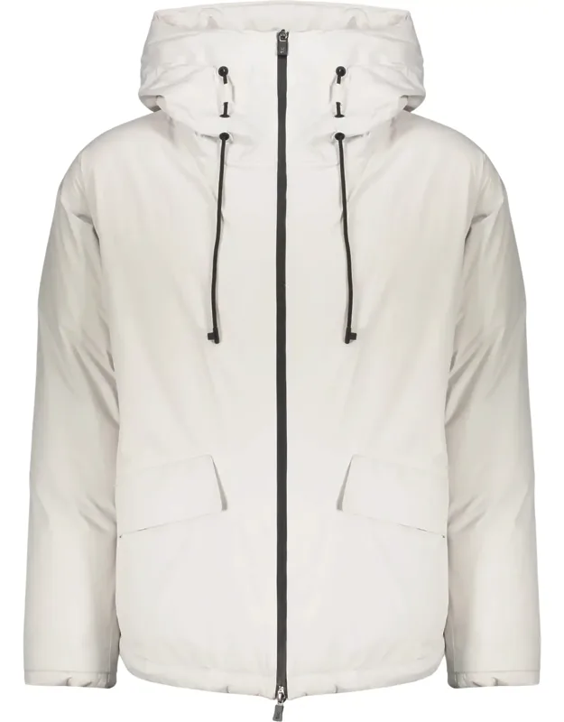 White Winter Jacket With Adjustable Hood