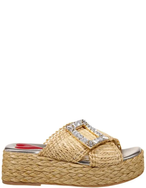 Embellished Platform Mules