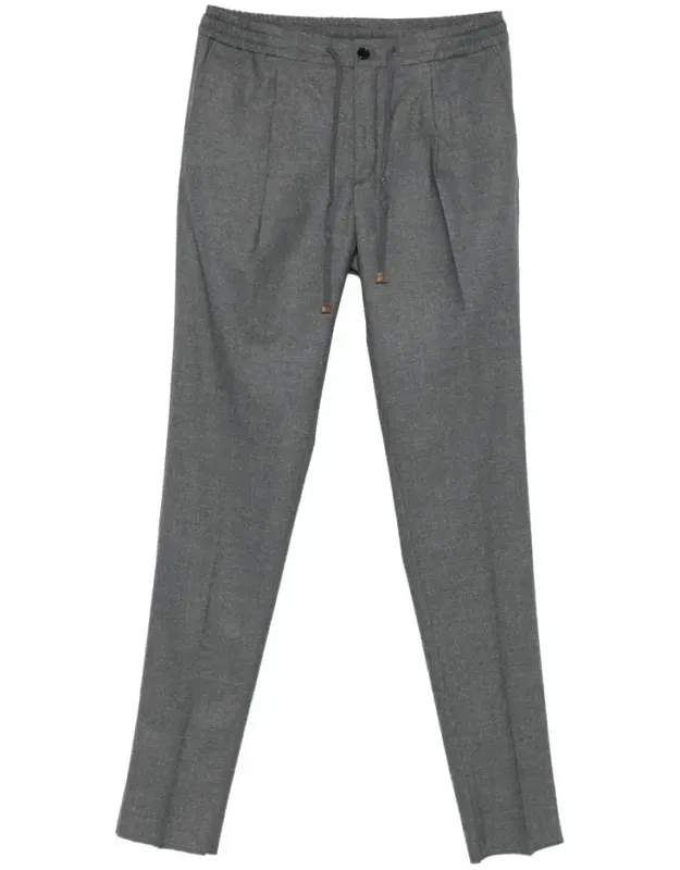 Pant With Pleated Front And Drawstring Fastening