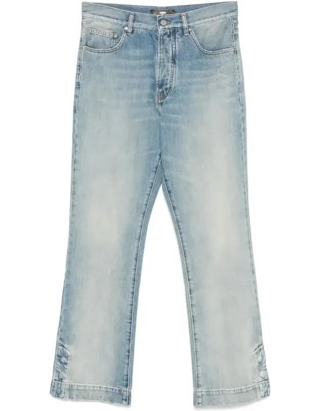Jeans With Front Button And Zip Fastening