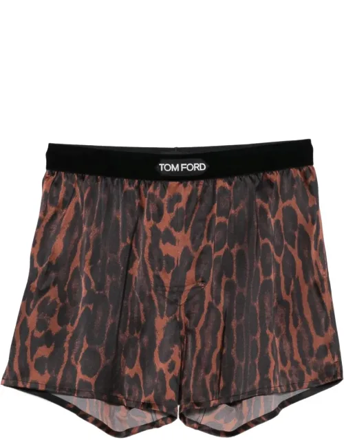 Leopard-print Stretch Silk Boxers
