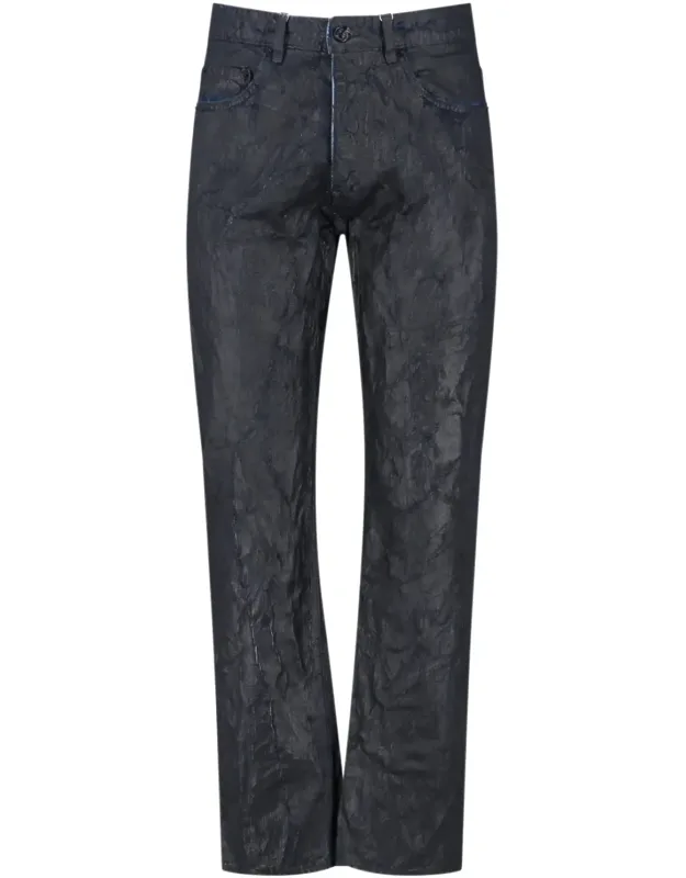Mm6 Maison Margiela Straight Waxed Jeans