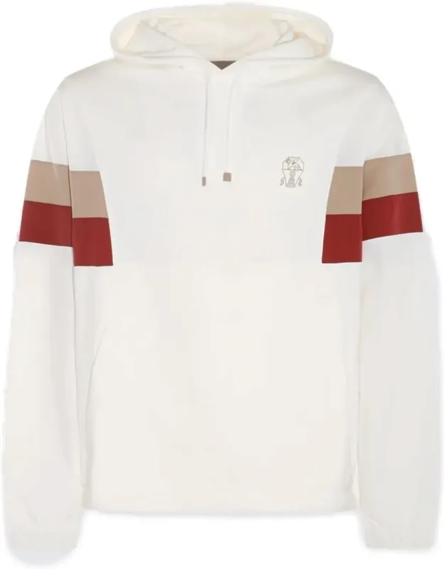 Panelled Logo-printed Drawstring Hoodie