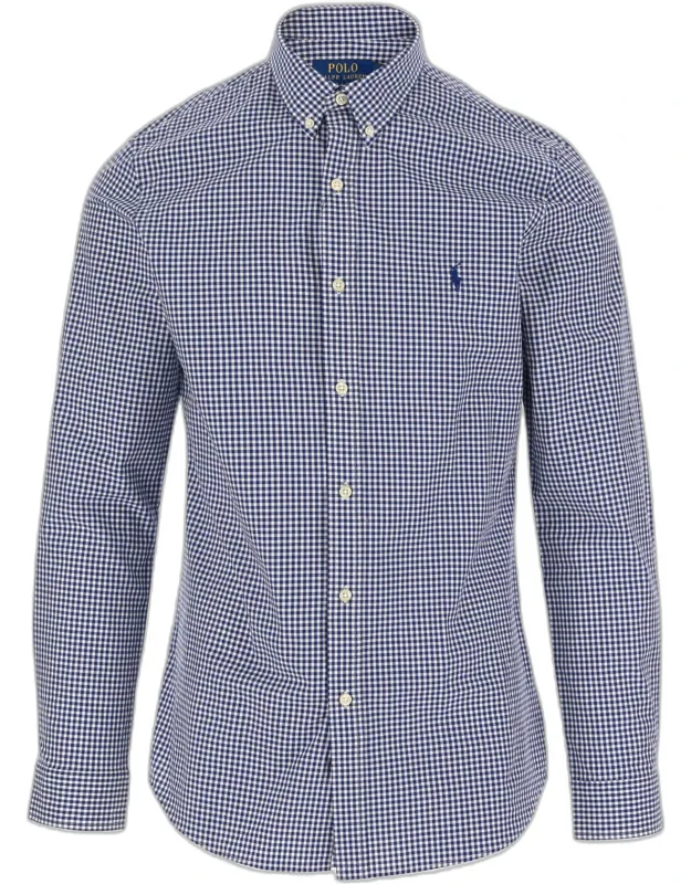 Stretch Cotton Shirt With Plaid Pattern