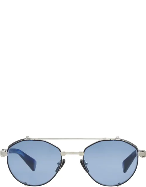Brigade-iv Silver / Blu Swirl Sunglasses