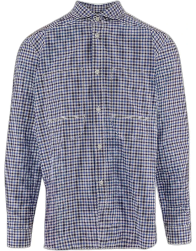Cotton Shirt With Contrasting Check Pattern