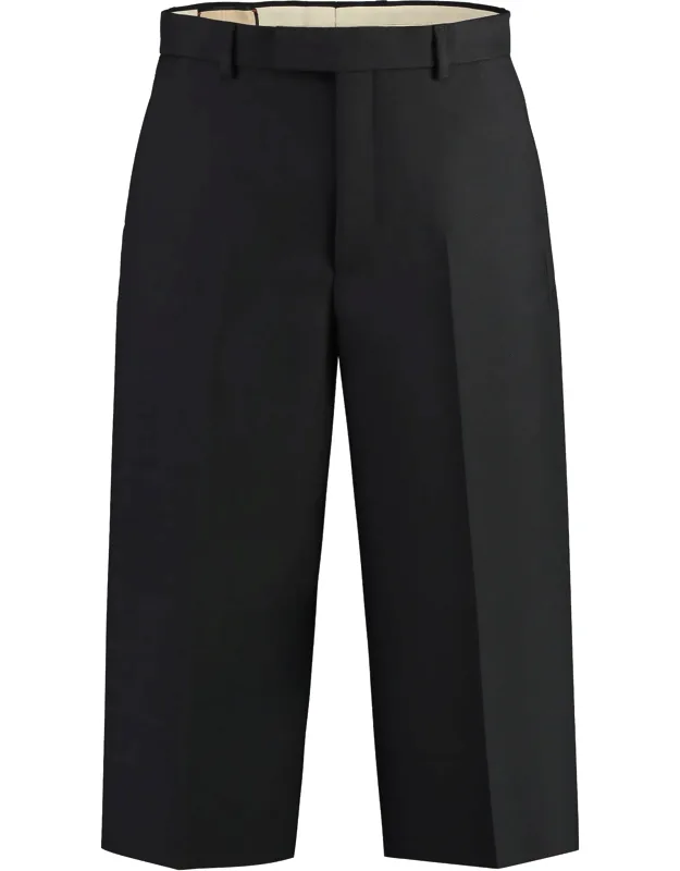 Wool Silk Cropped Pants