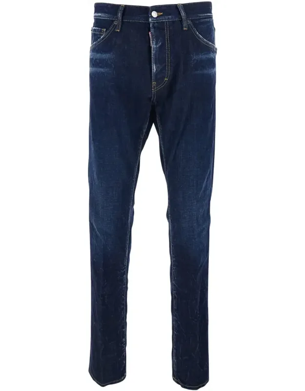 Cool Guy Jeans With Logo Patch And Ripped Details In Denim