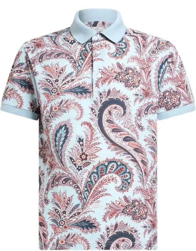 Sweater With Paisley Print And Polo Collar