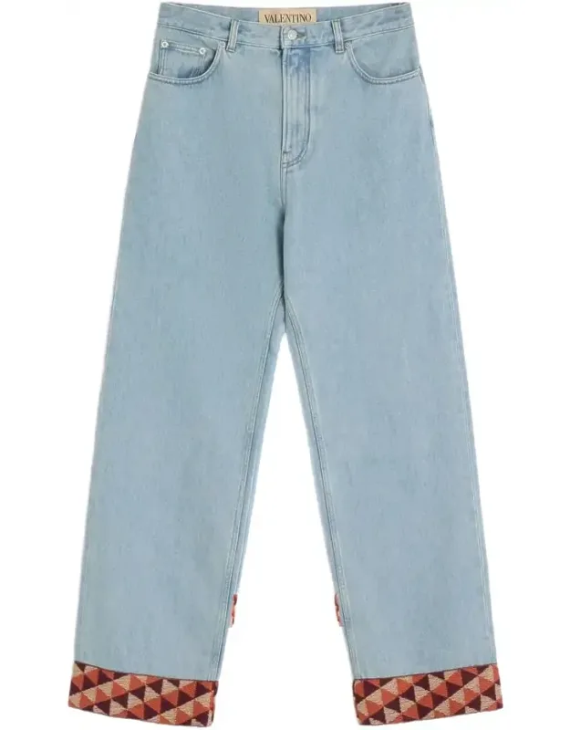 Jeans With Front Button Fastening And Classic Five Pockets