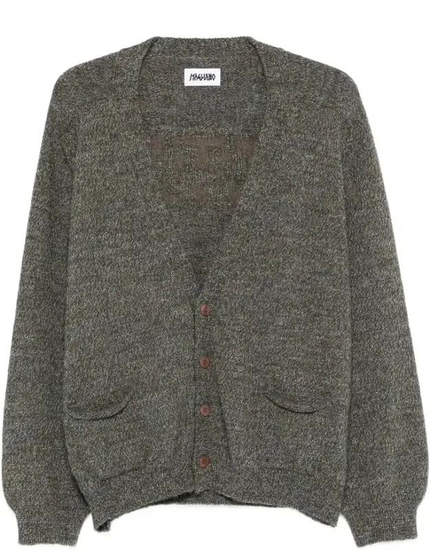 Sweater With Button Fastening And V-neck