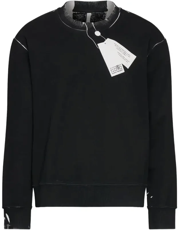 Sweatshirt With Contrasting Neckline Detail And Long Sleeves