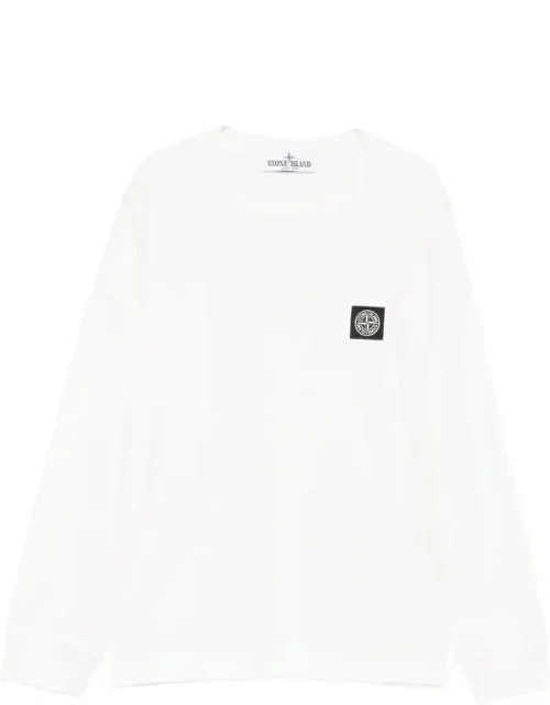 T-shirt With Logo Patch And Long Sleeves