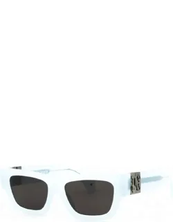 Sunglasses, Square Full Rim, Yellow Frame And Dark Grey Lens