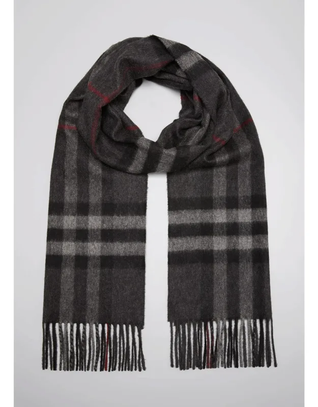 Classic Check Cashmere Fringe Scarf